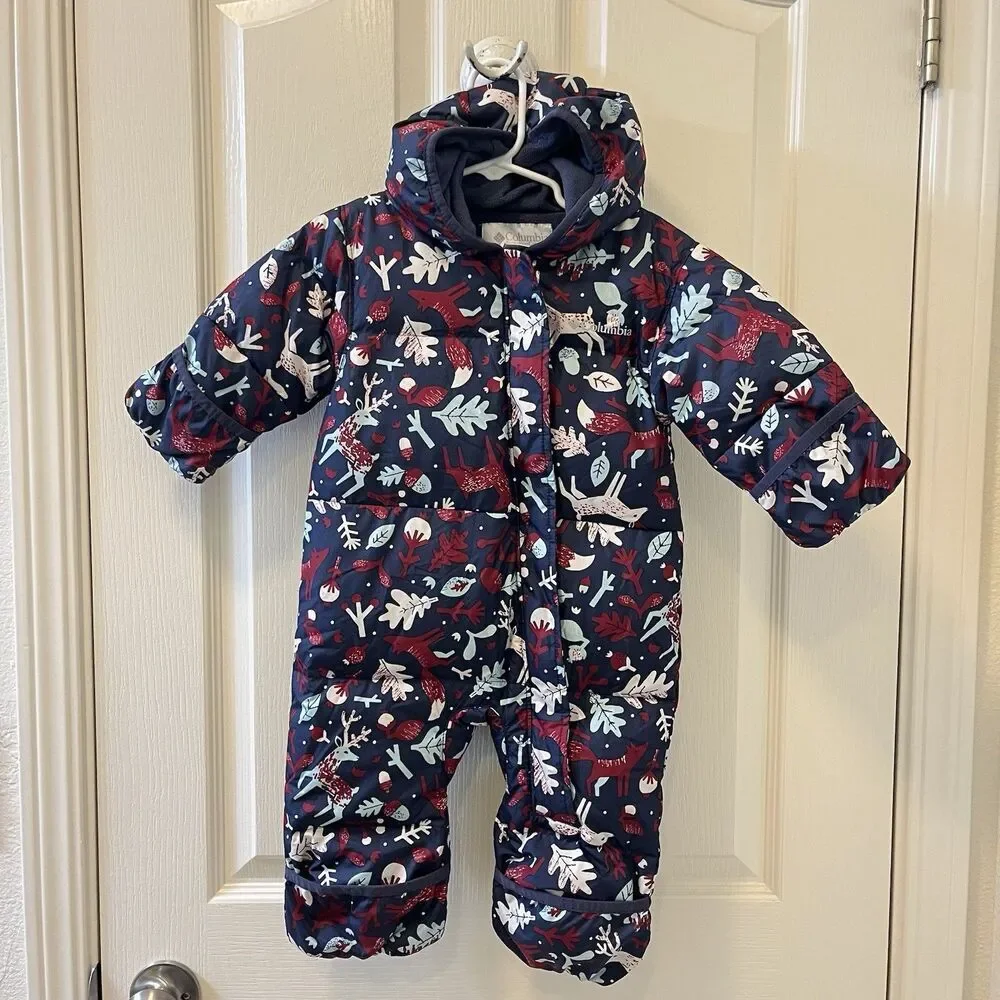 Columbia Infant Snuggly Bunny II Bunting Down Snowsuit Woodland Girls 6-12 Mos